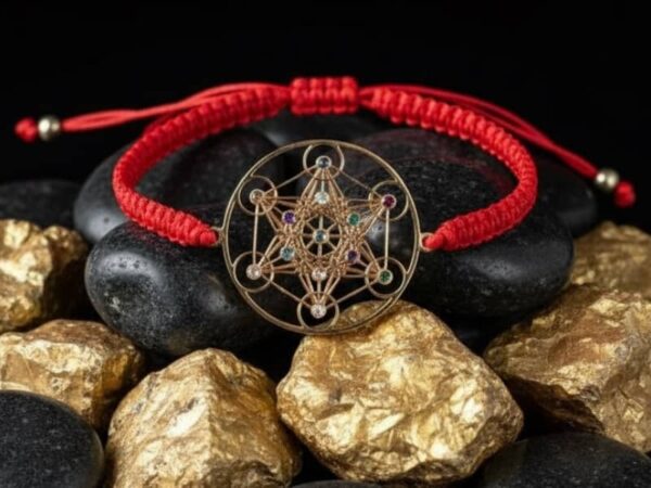 سوار الميتاترون – بخيط أحمر مرصّع بالأحجار الكريمة